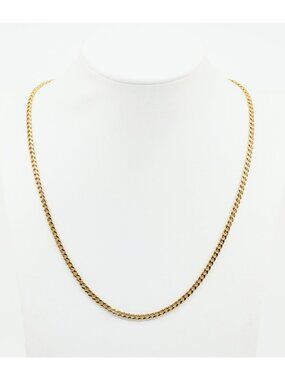 Unique 14K Karat Solid Yellow Gold Designer Cuban Link Chain Necklace - 18.50" L